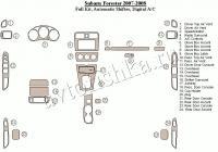 Декоративные накладки салона Subaru Forester 2007-2008 полный набор, Автоматическая коробка передач, авто AC