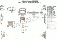 Декоративные накладки салона Subaru Forester 2007-2008 полный набор, Механическая коробка передач, ручной AC