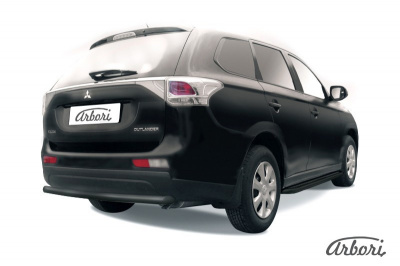 Защита заднего бампера Arbori d57 короткая черная MITSUBISHI OUTLANDER 2014-